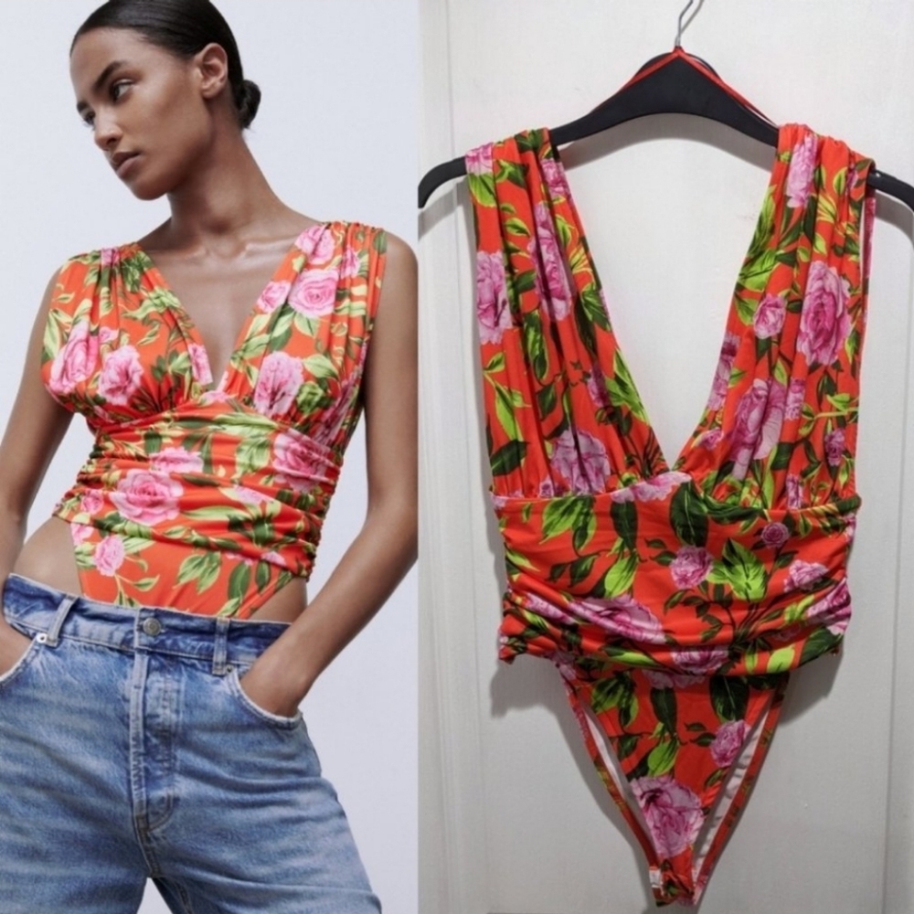 ZARA floral bodysuit. NWT Size Med